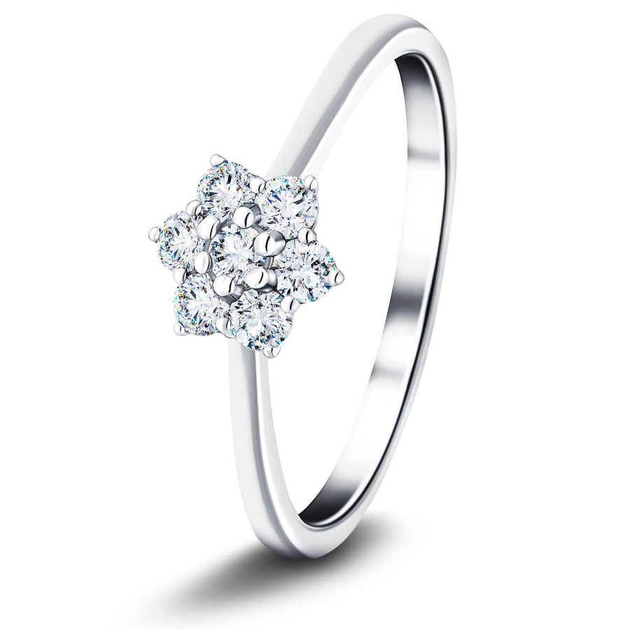 Lab Diamond 0.25ct Cluster Ring G/VS Quality in 18k White Gold - After Diamonds