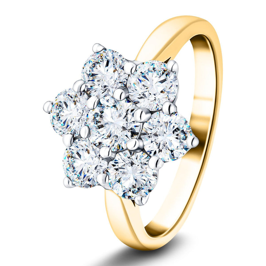 Lab Diamond 0.50ct Cluster Ring G/VS Quality in 18k Yellow Gold - After Diamonds