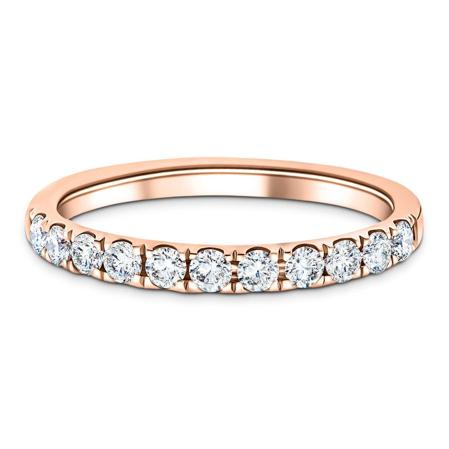 Lab Diamond 11 Stone Half Eternity Ring 0.40ct G/VS in 18k Rose Gold - After Diamonds