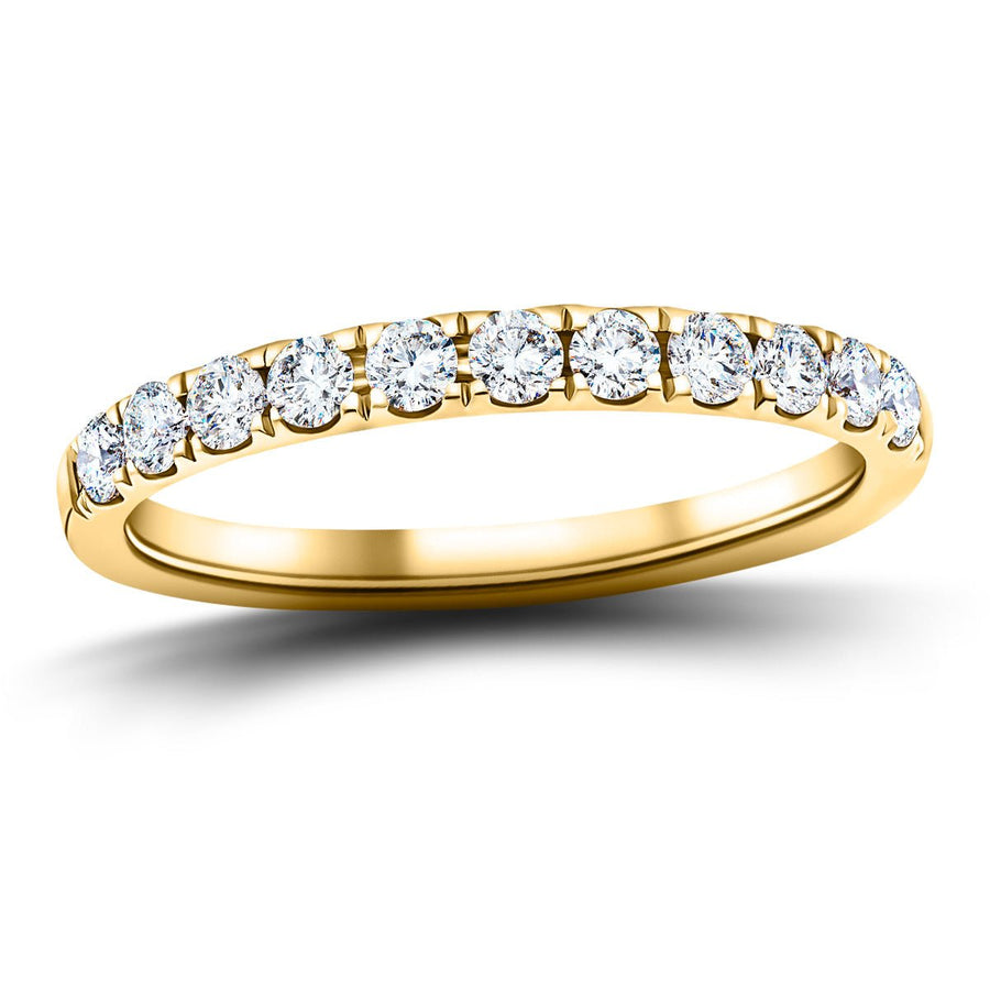 Lab Diamond 11 Stone Half Eternity Ring 0.40ct G/VS in 9k Yellow Gold - After Diamonds