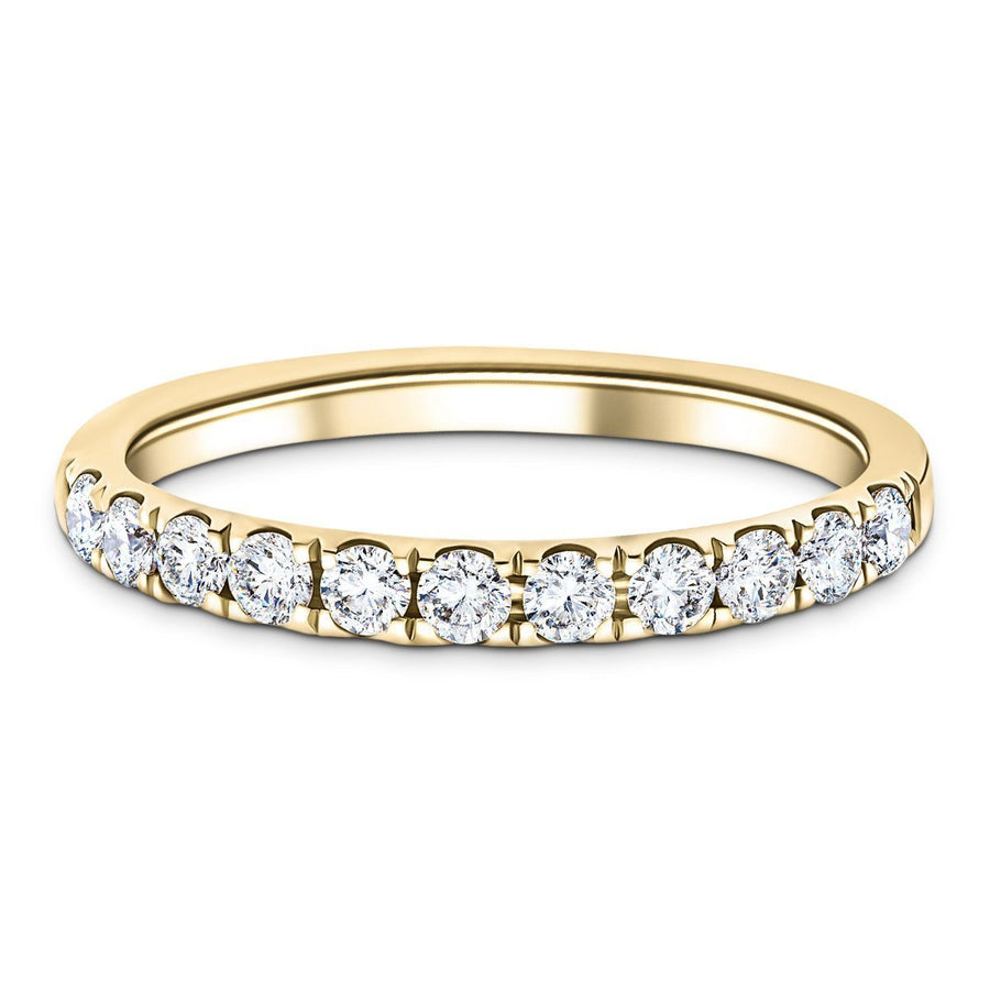 Lab Diamond 11 Stone Half Eternity Ring 0.75ct G/VS in 9k Yellow Gold - After Diamonds