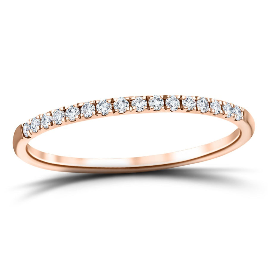 Lab Diamond 16 Stone Half Eternity Ring 0.15ct G/VS in 9k Rose Gold - After Diamonds