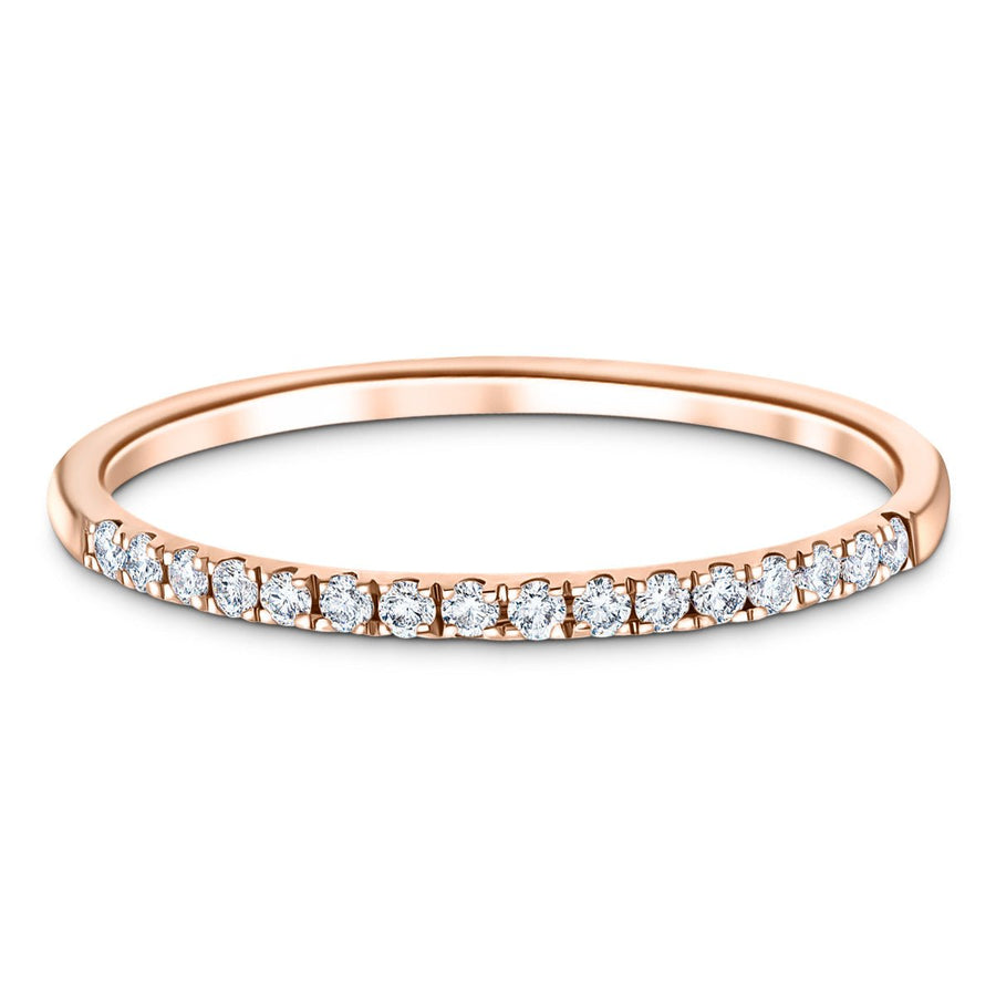 Lab Diamond 16 Stone Half Eternity Ring 0.15ct G/VS in 9k Rose Gold - After Diamonds
