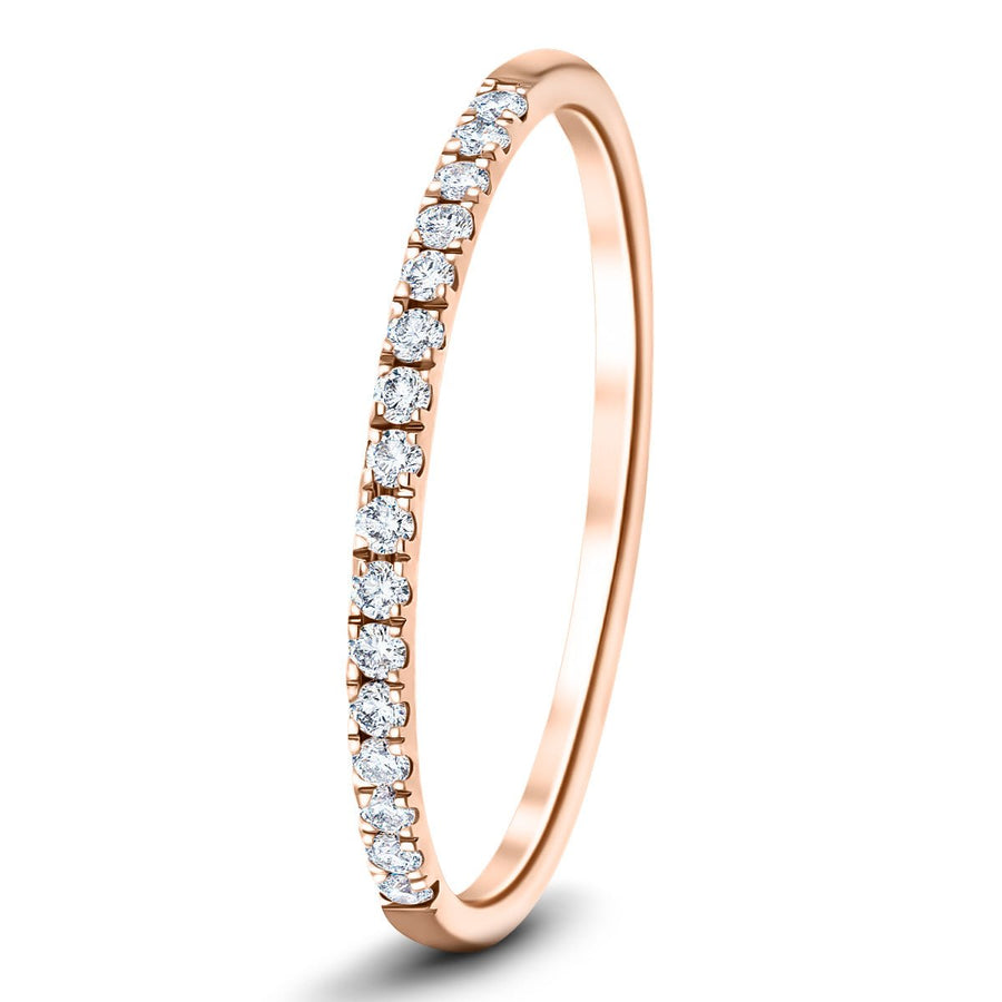 Lab Diamond 16 Stone Half Eternity Ring 0.15ct G/VS in 9k Rose Gold - After Diamonds