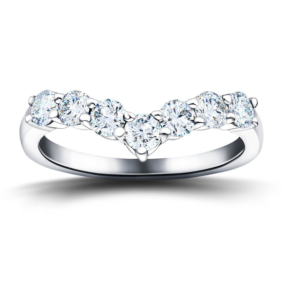 Lab Diamond 7 Stone Wishbone Ring 0.50ct G/VS Quality in Platinum - After Diamonds