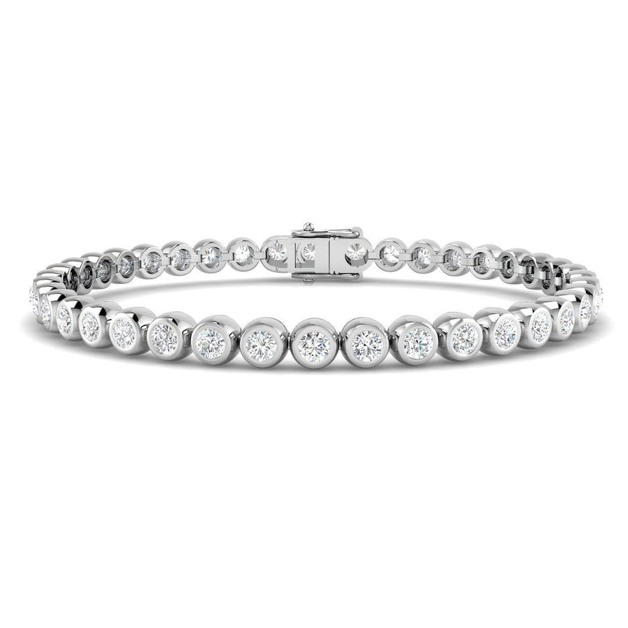 Lab Diamond Bezel Set Tennis Bracelet 4.00ct G/VS in 925 Silver - After Diamonds