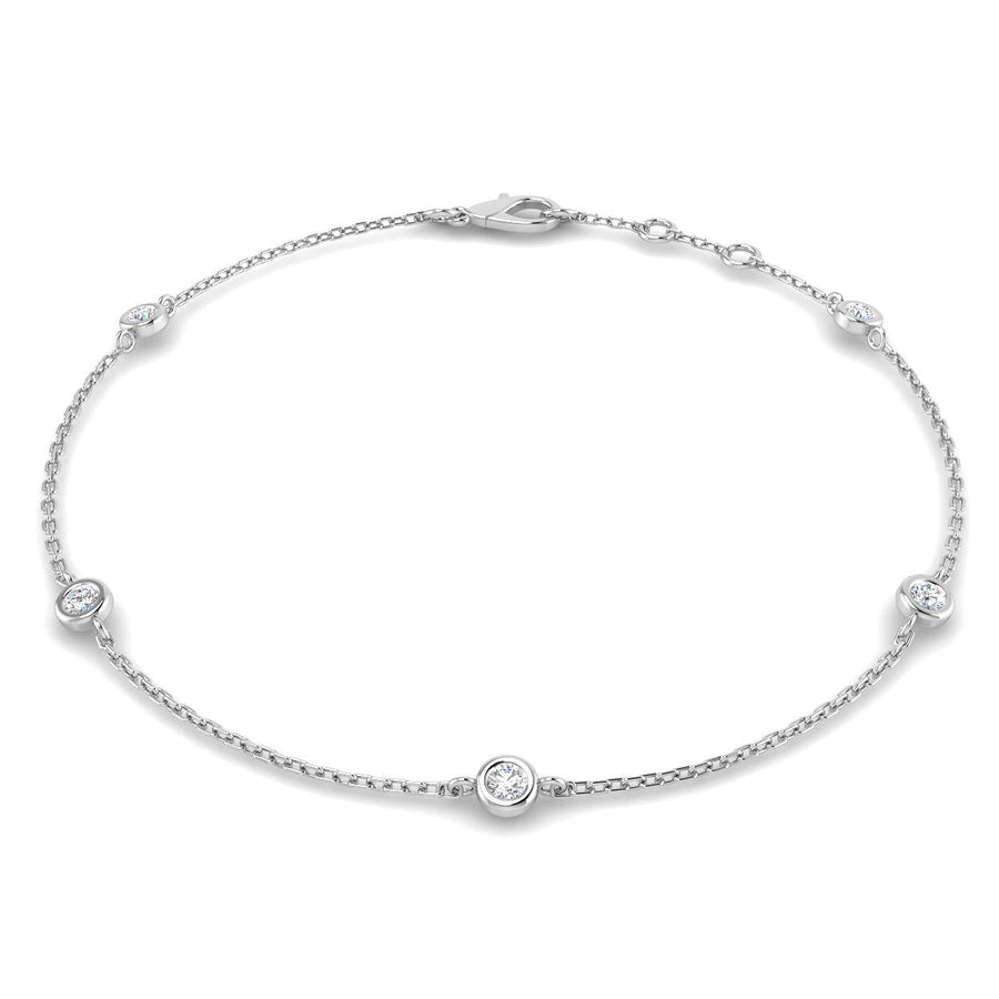 Lab Diamond Chain Bracelet 0.20ct G/VS in 18k White Gold - After Diamonds
