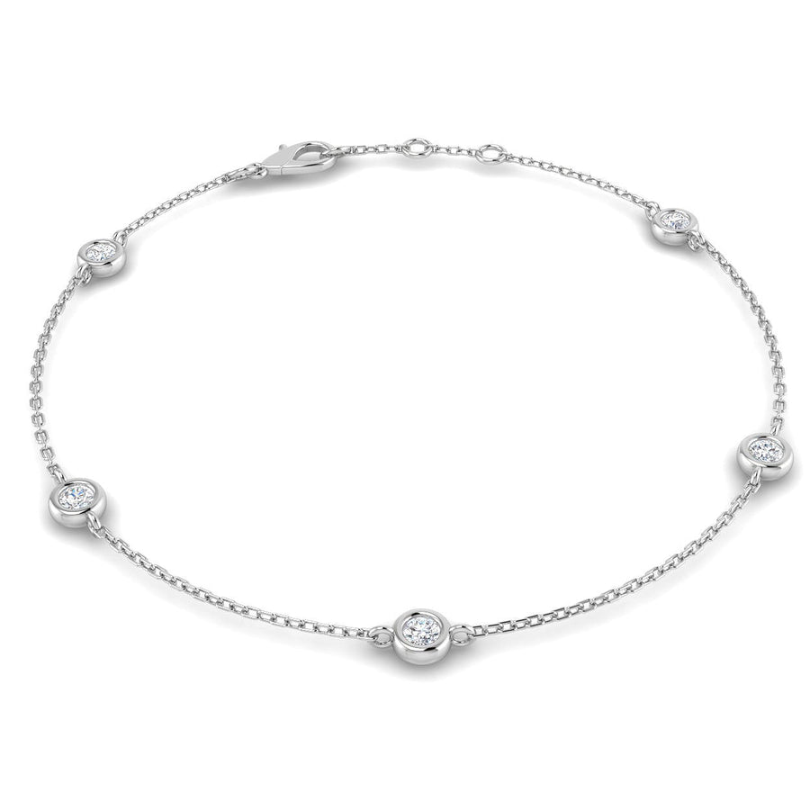 Lab Diamond Chain Bracelet 0.40ct G/VS in 9k White Gold - After Diamonds