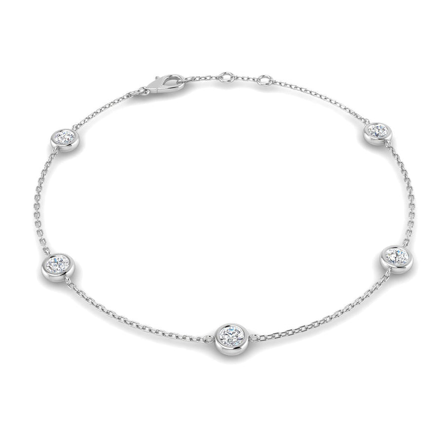 Lab Diamond Chain Bracelet 0.75ct G/VS in 18k White Gold - After Diamonds