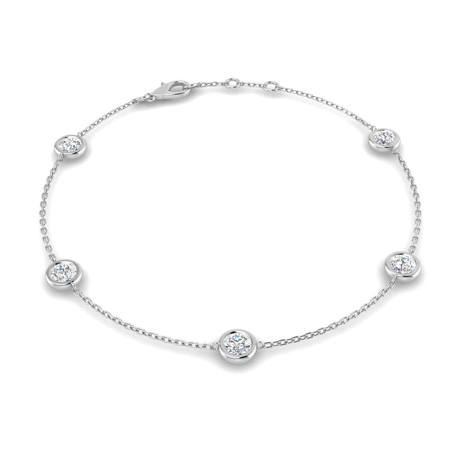 Lab Diamond Chain Bracelet 1.00ct G/VS in 9k White Gold - After Diamonds