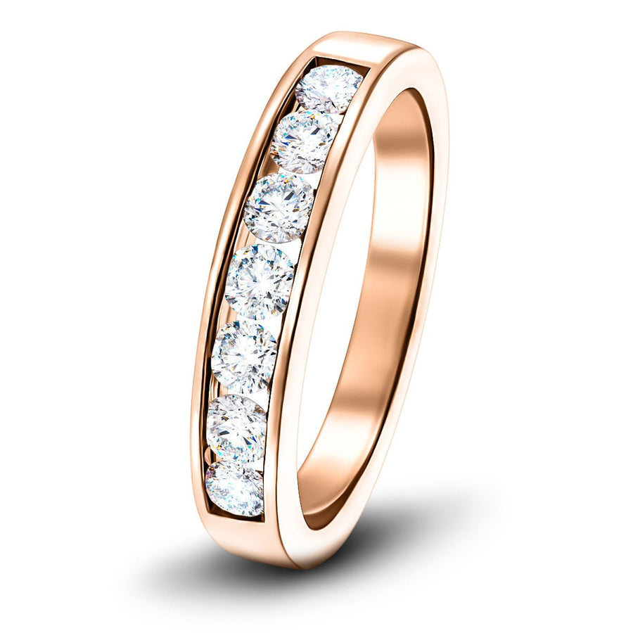 Lab Diamond Channel Half Eternity 0.50ct G/VS in 9k Rose Gold - After Diamonds