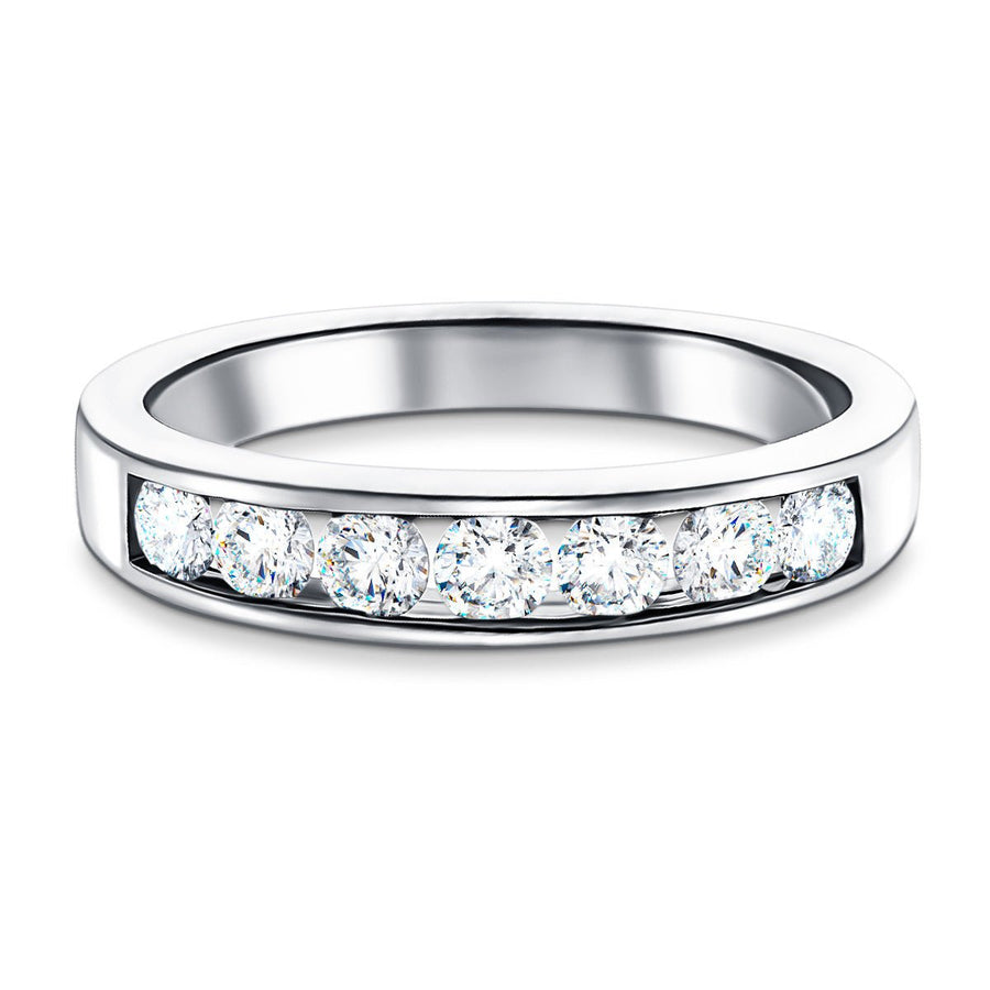 Lab Diamond Channel Half Eternity 0.50ct G/VS in 9k White Gold - After Diamonds