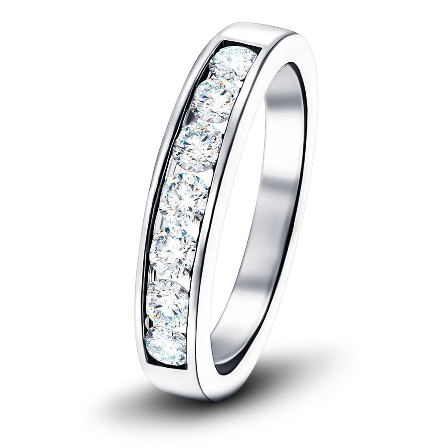 Lab Diamond Channel Half Eternity 0.50ct G/VS in 9k White Gold - After Diamonds