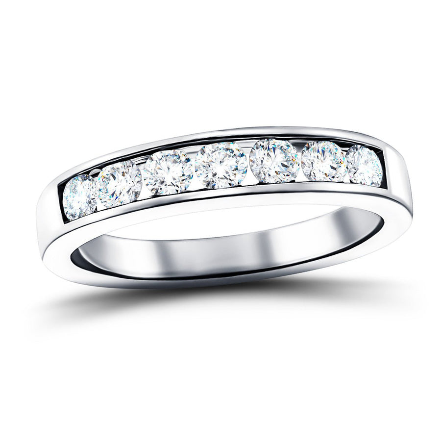 Lab Diamond Channel Half Eternity 0.50ct G/VS in 9k White Gold - After Diamonds