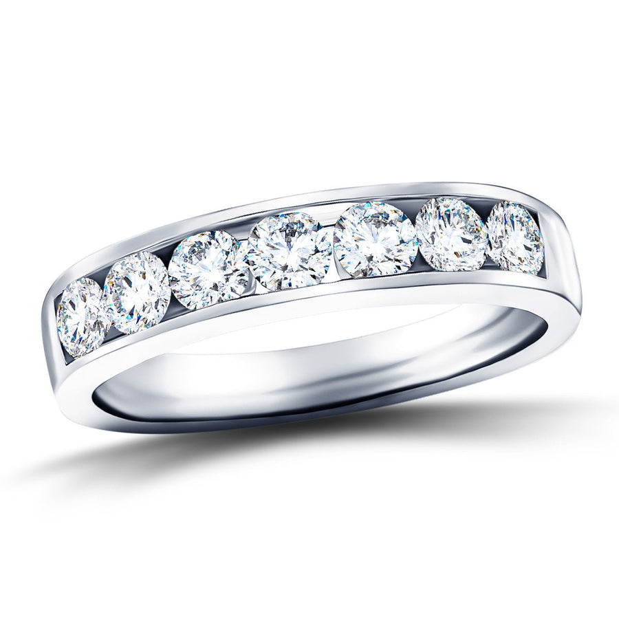Lab Diamond Channel Half Eternity 1.00ct G/VS in 18k White Gold - After Diamonds
