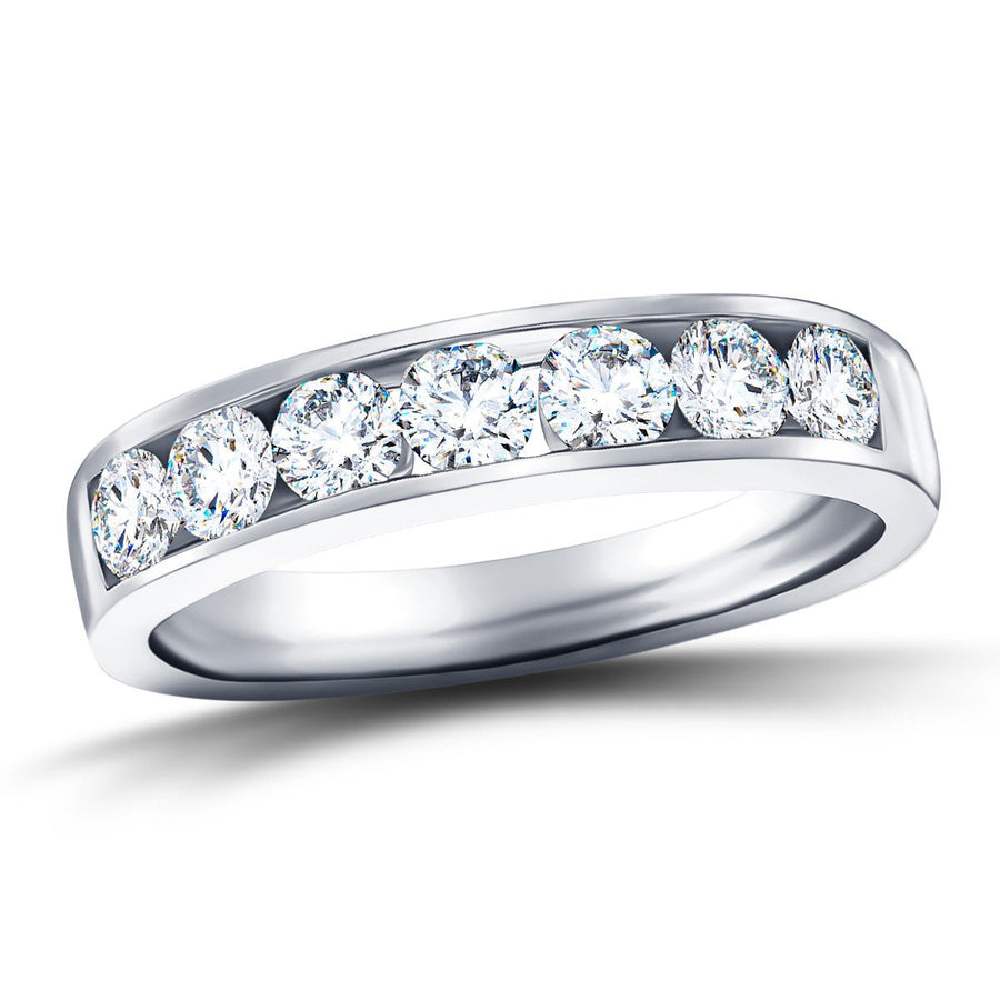 Lab Diamond Channel Half Eternity 1.50ct G/VS in 18k White Gold - After Diamonds