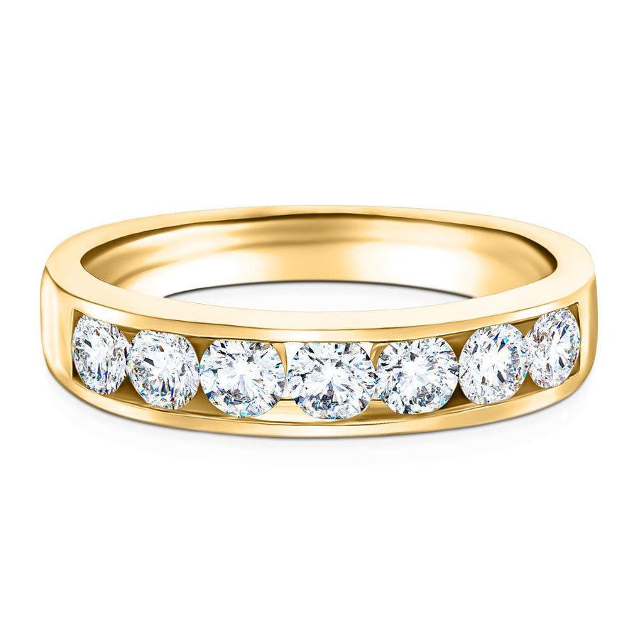 Lab Diamond Channel Half Eternity 1.50ct G/VS in 18k Yellow Gold - After Diamonds