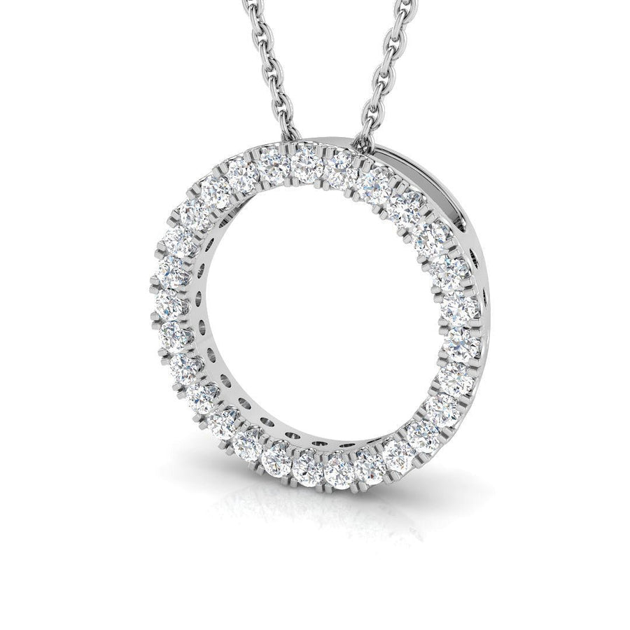 Lab Diamond Circle Necklace Pendant 0.25ct in 925 Silver - After Diamonds