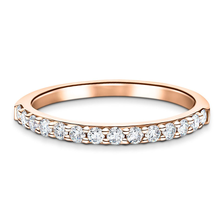 Lab Diamond Claw Set 14 Stone Half Eternity 0.35ct G/VS in 9k Rose Gold - After Diamonds