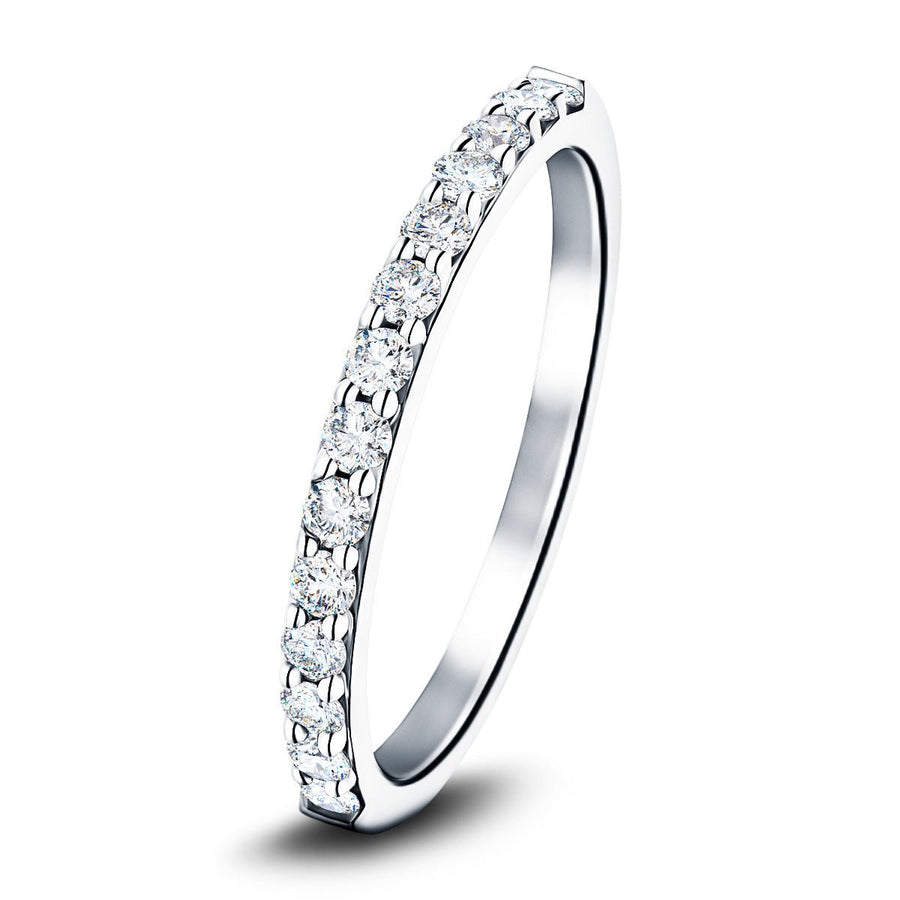 Lab Diamond Claw Set 14 Stone Half Eternity 0.35ct G/VS in Platinum - After Diamonds