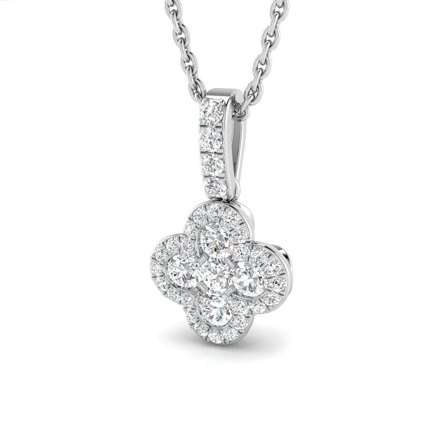 Lab Diamond Clover Necklace Pendant 0.30ct G/VS in 925 Silver - After Diamonds