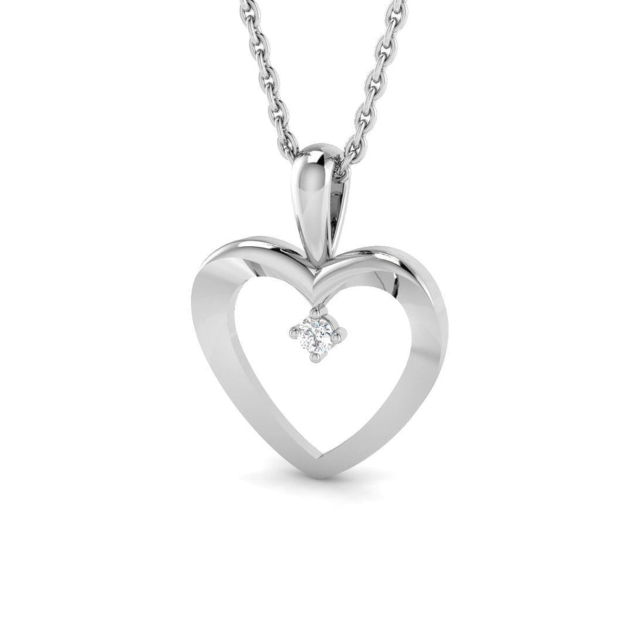 Lab Diamond Heart Pendant 0.02ct in 925 Silver - After Diamonds