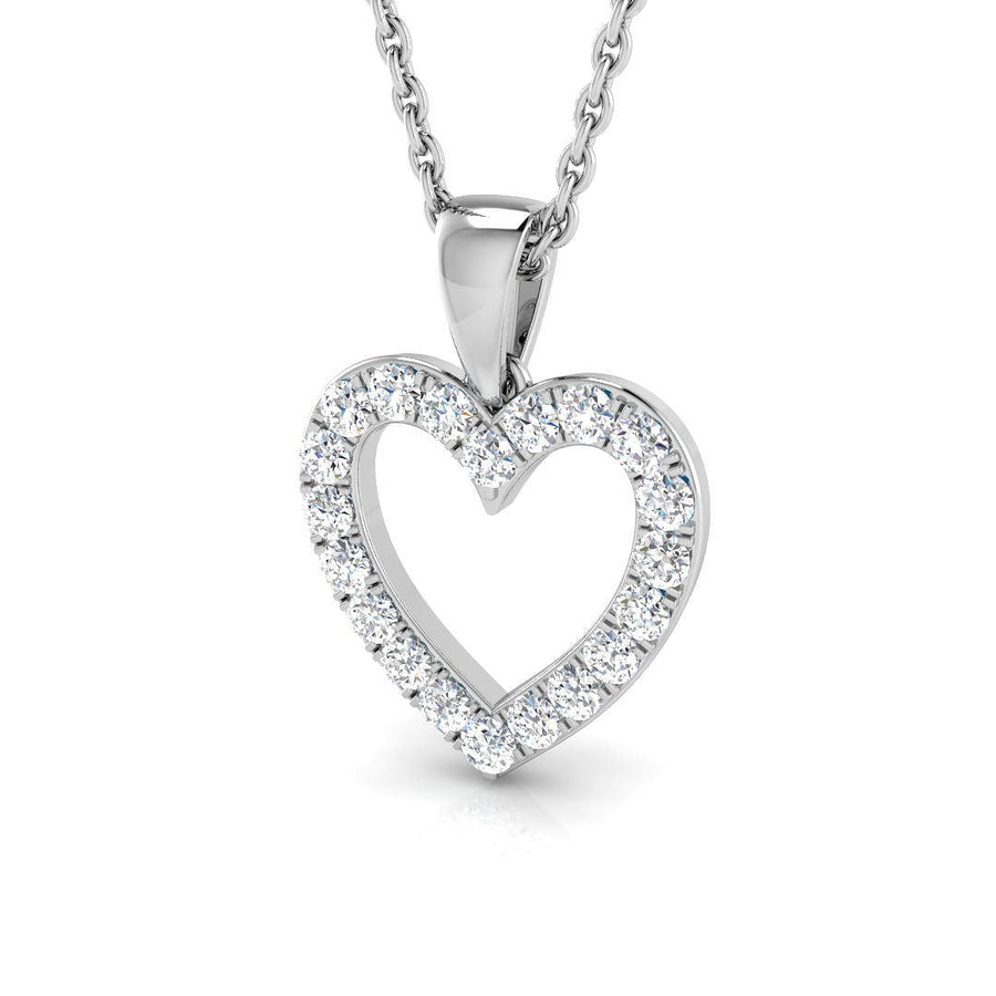 Lab Diamond Heart Pendant Necklace 0.25ct in 925 Silver - After Diamonds