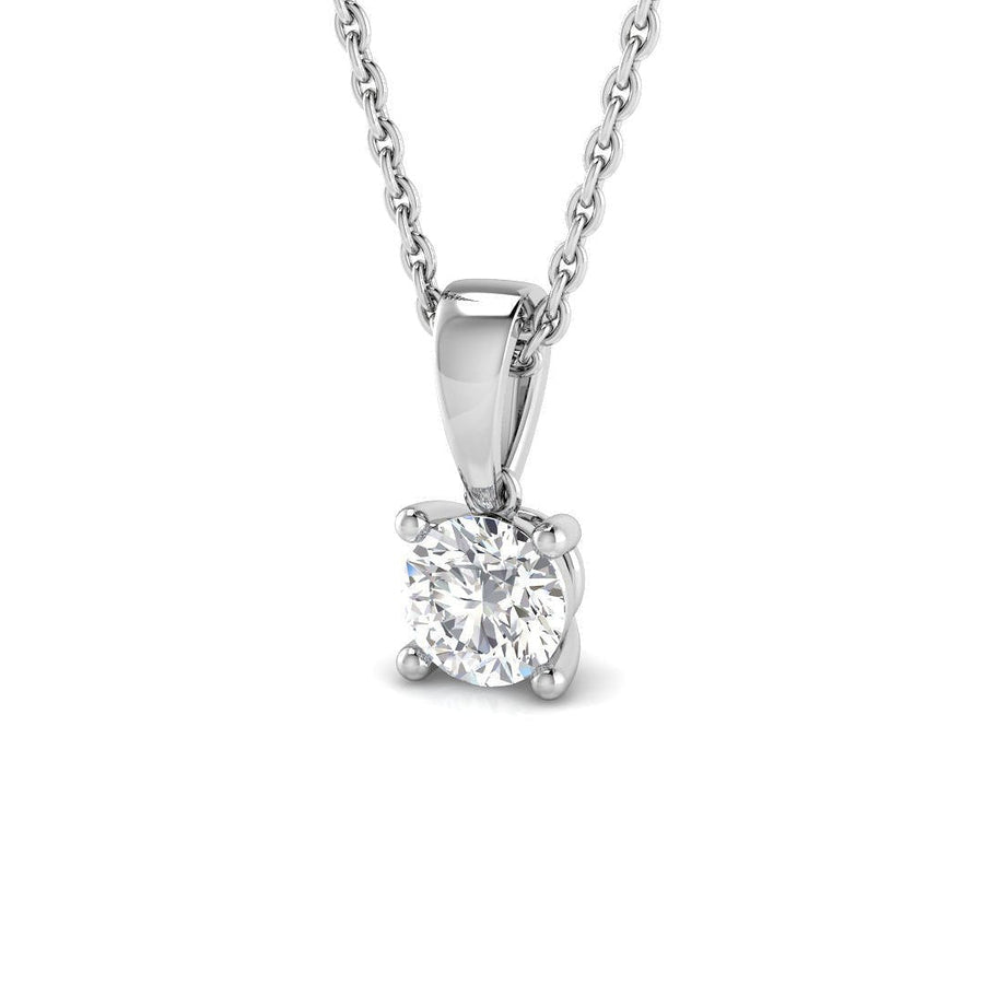Lab Diamond Solitaire Pendant Necklace 0.25ct in 925 Silver - After Diamonds