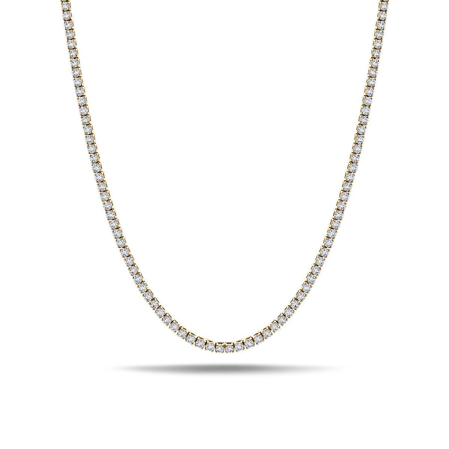 Lab Diamond Tennis Necklace 15ct G/VS Quality in 18k Yellow Gold - After Diamonds