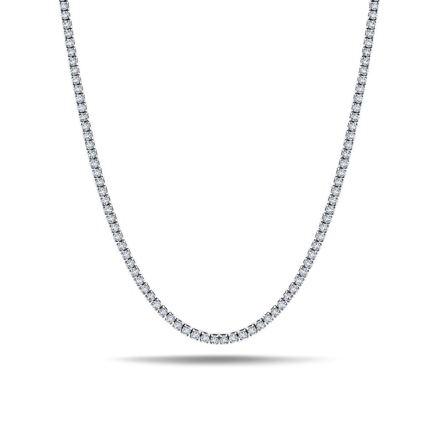 Lab Diamond Tennis Necklace 15ct G/VS Quality Set in Silver - After Diamonds