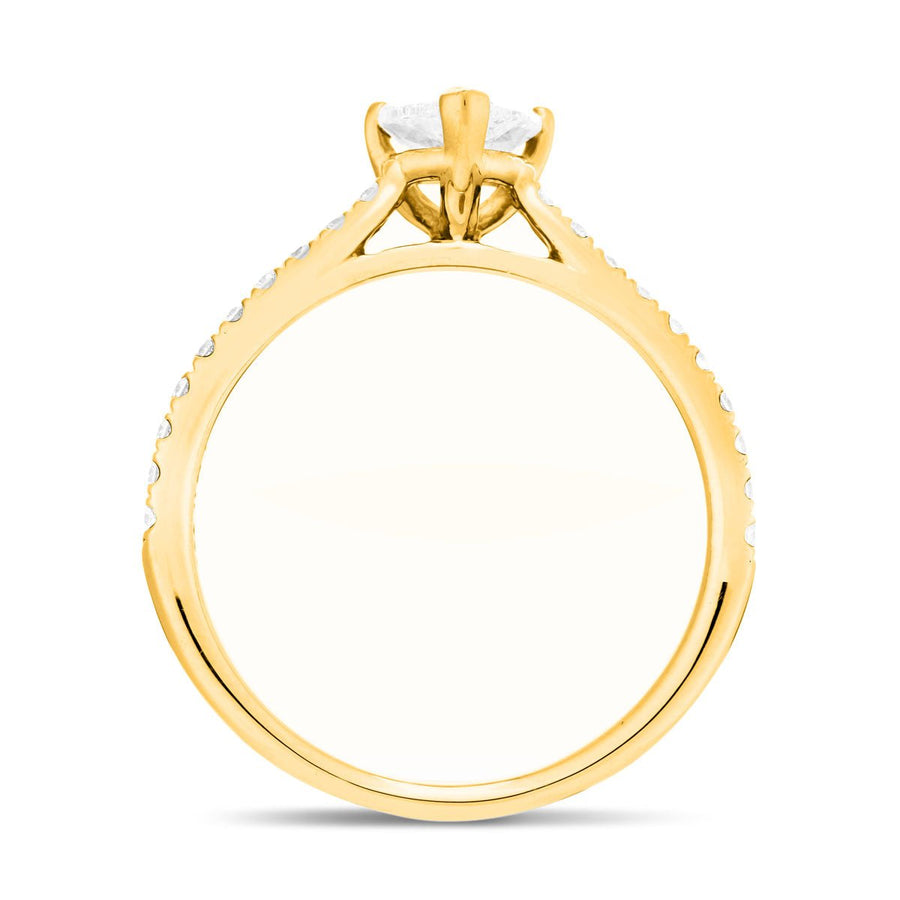 Lucy Lab Diamond Pear Engagement Ring 1.25ct G/VS 18k Yellow Gold - After Diamonds