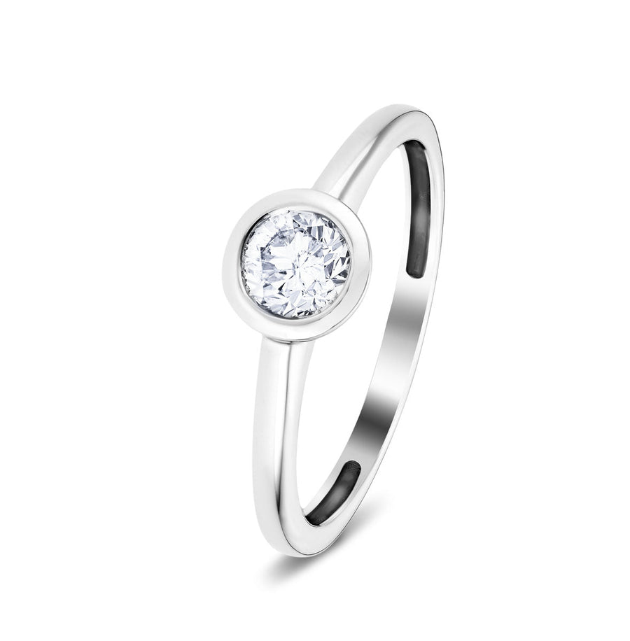 Maya Lab Diamond Bezel Solitaire Engagement Ring 0.50ct G/VVS Platinum - After Diamonds