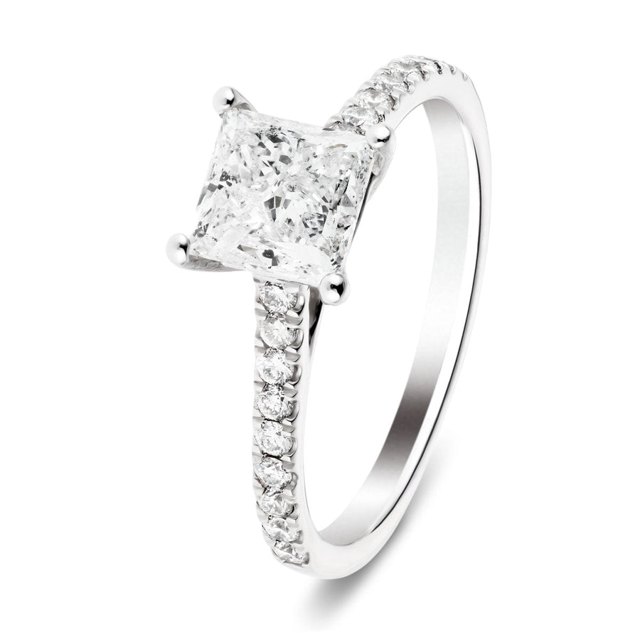 Sarah Lab Diamond Princess Engagement Ring 0.75ct G/VS 9k White Gold - After Diamonds